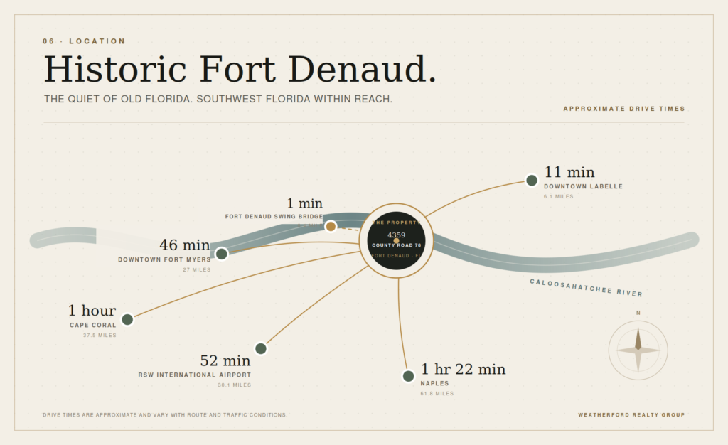 fort denaud map chart